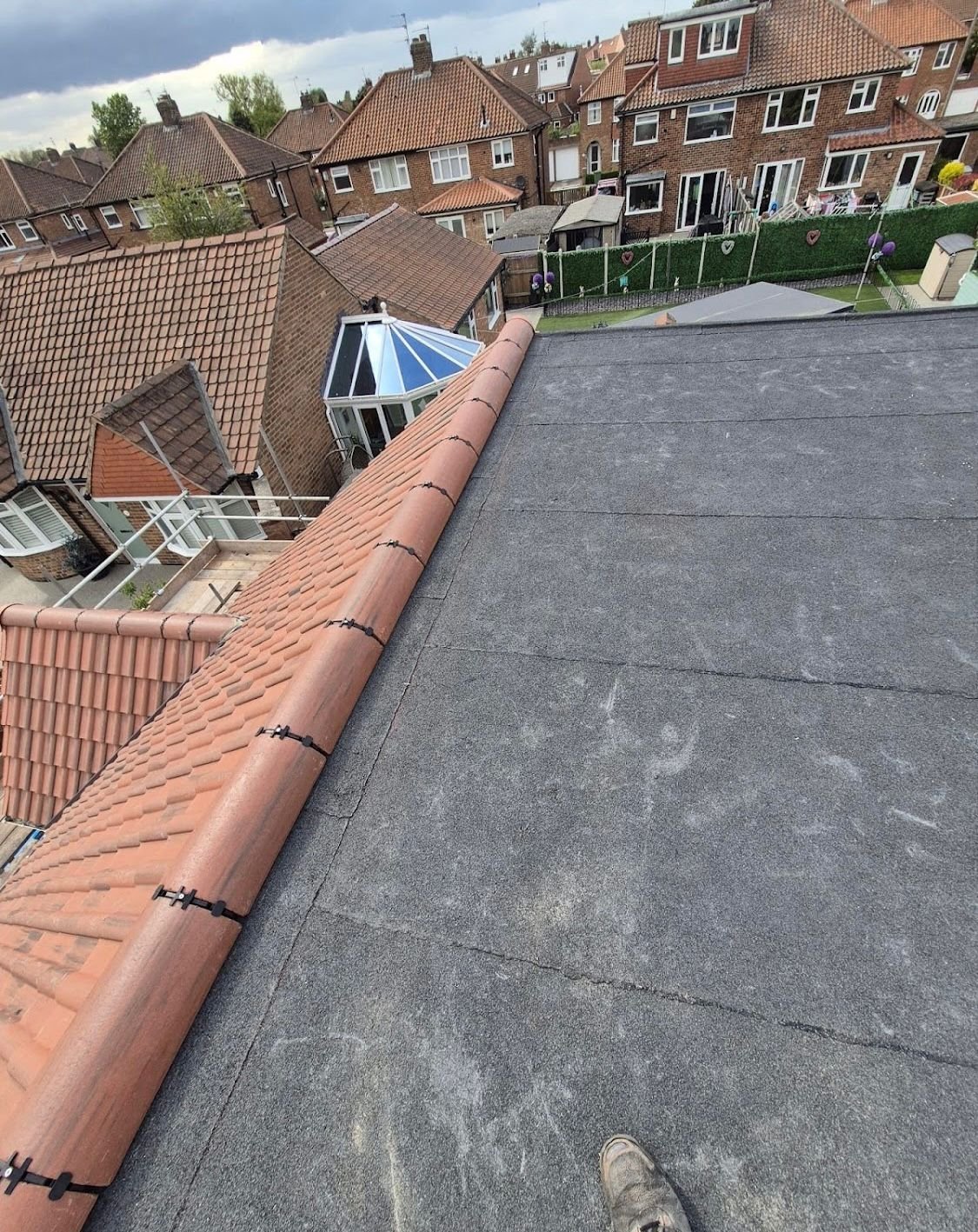 Completed flat roof